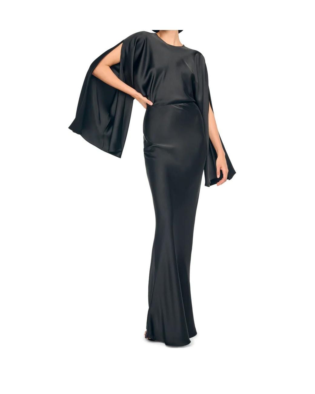 Norma Kamali Blue Reverse Obie Gown Long Sleeve