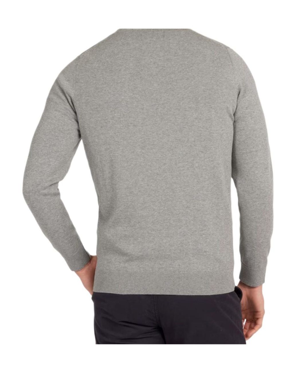 Barbour Gray Crew Neck Jumper for men