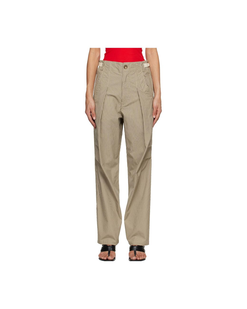 Isabel Marant Multicolor Striped Print Casual Pants