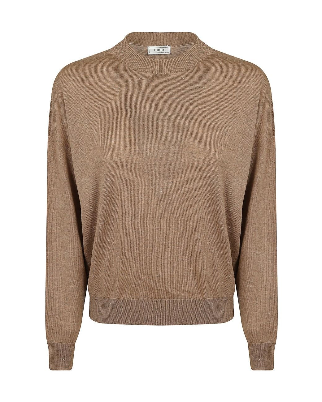 Peserico Brown Sequined Knit Sweater
