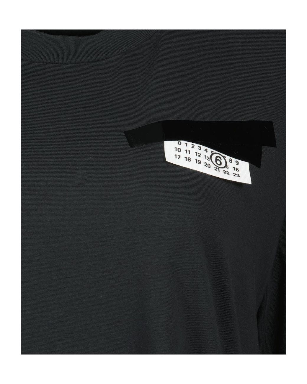 MM6 by Maison Margiela Black Numeric Signature Crewneck T-Shirt
