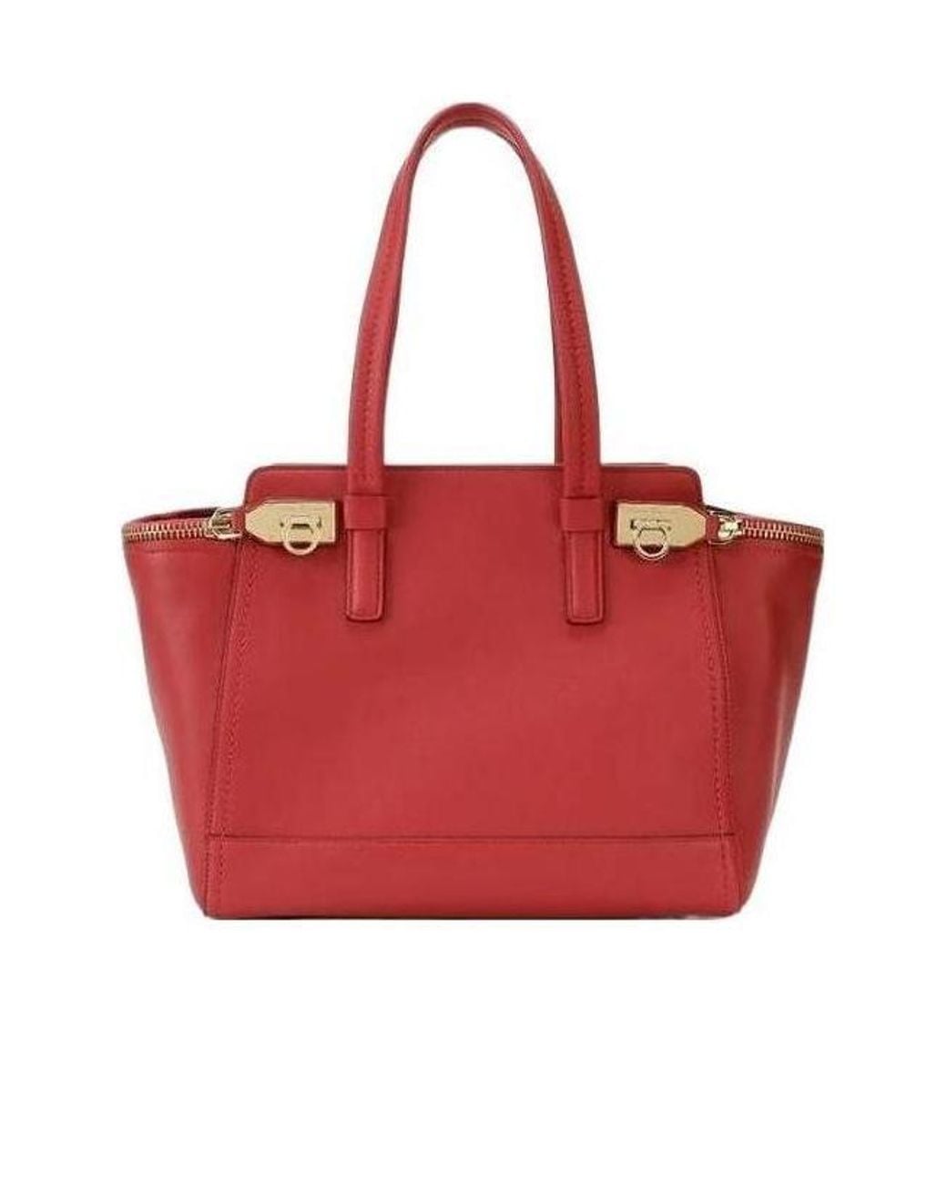 Ferragamo Red Verve Logo Handbag