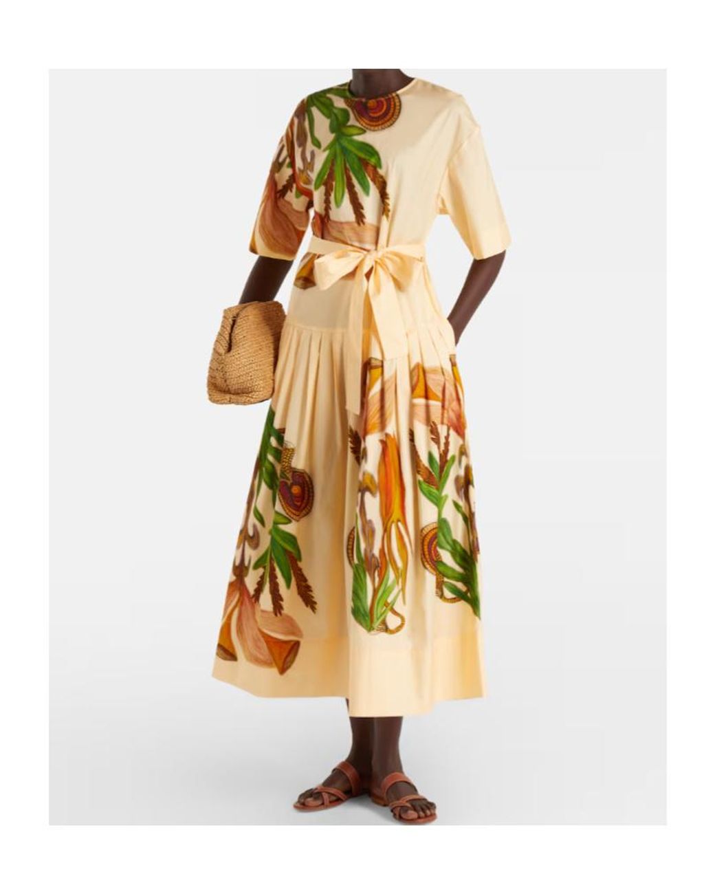 Ulla Johnson Metallic Aniline Printed Cotton Midi Dress