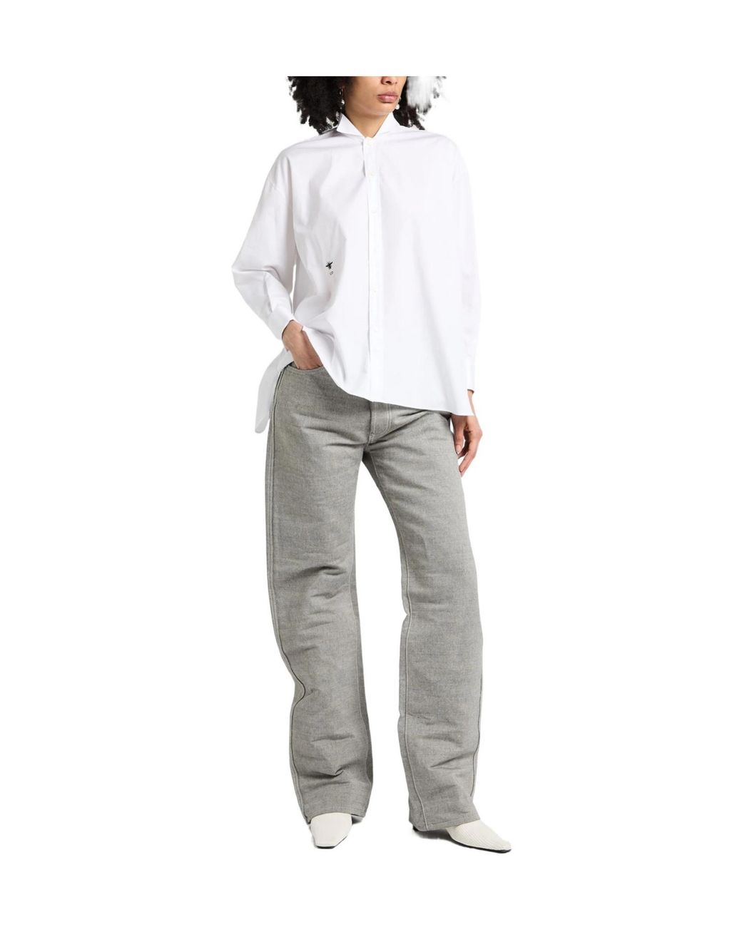 Maison Margiela Gray Solid Color Casual Trousers