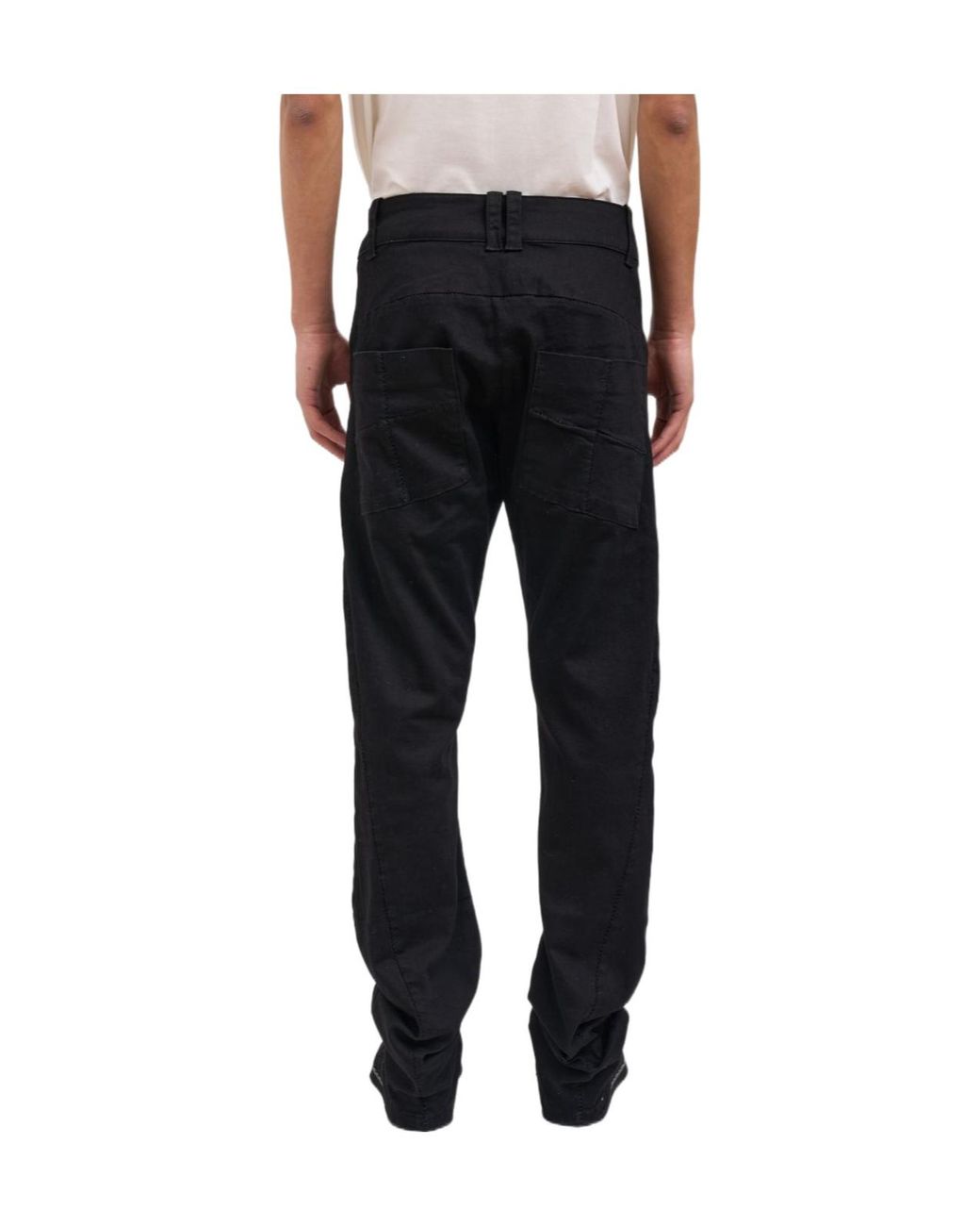 Thom Krom Black Barrel-Leg Jeans for men