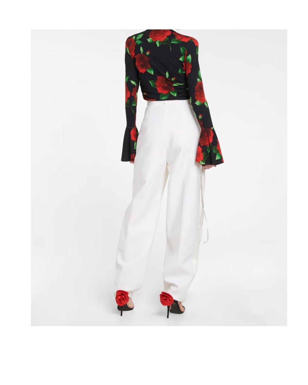 Magda Butrym White Silk And Wool Tapered Pants