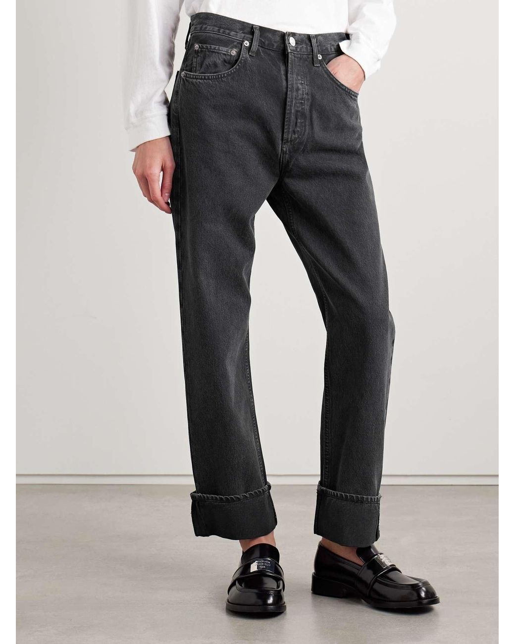 Agolde Gray Straight Jeans
