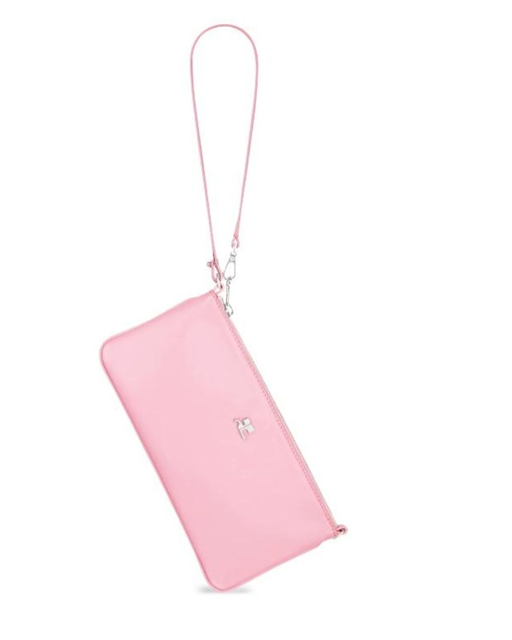 Courreges Pink Courrèges Zipped Leather Pouch Bag