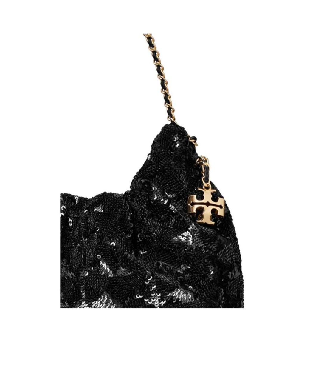 Tory Burch Black Fleming Sequin Mini Crossbody Bag