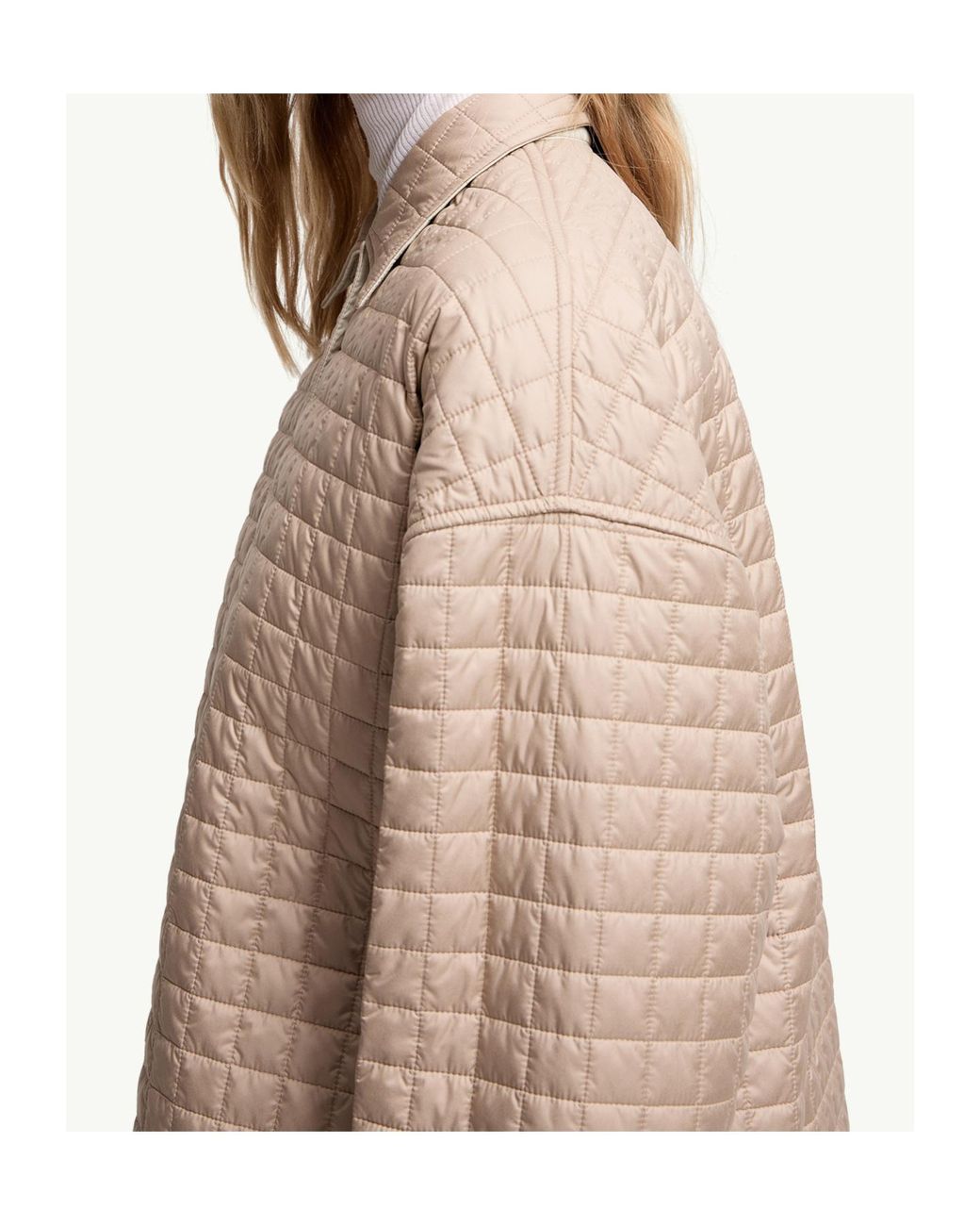 Moncler Natural Logo Patch Quilted Shirt Jacket