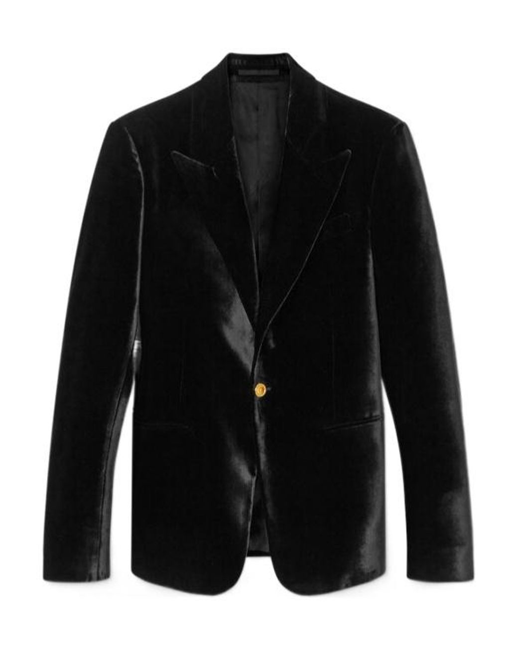 Versace Black Single-Buttoned Velvet Blazer for men