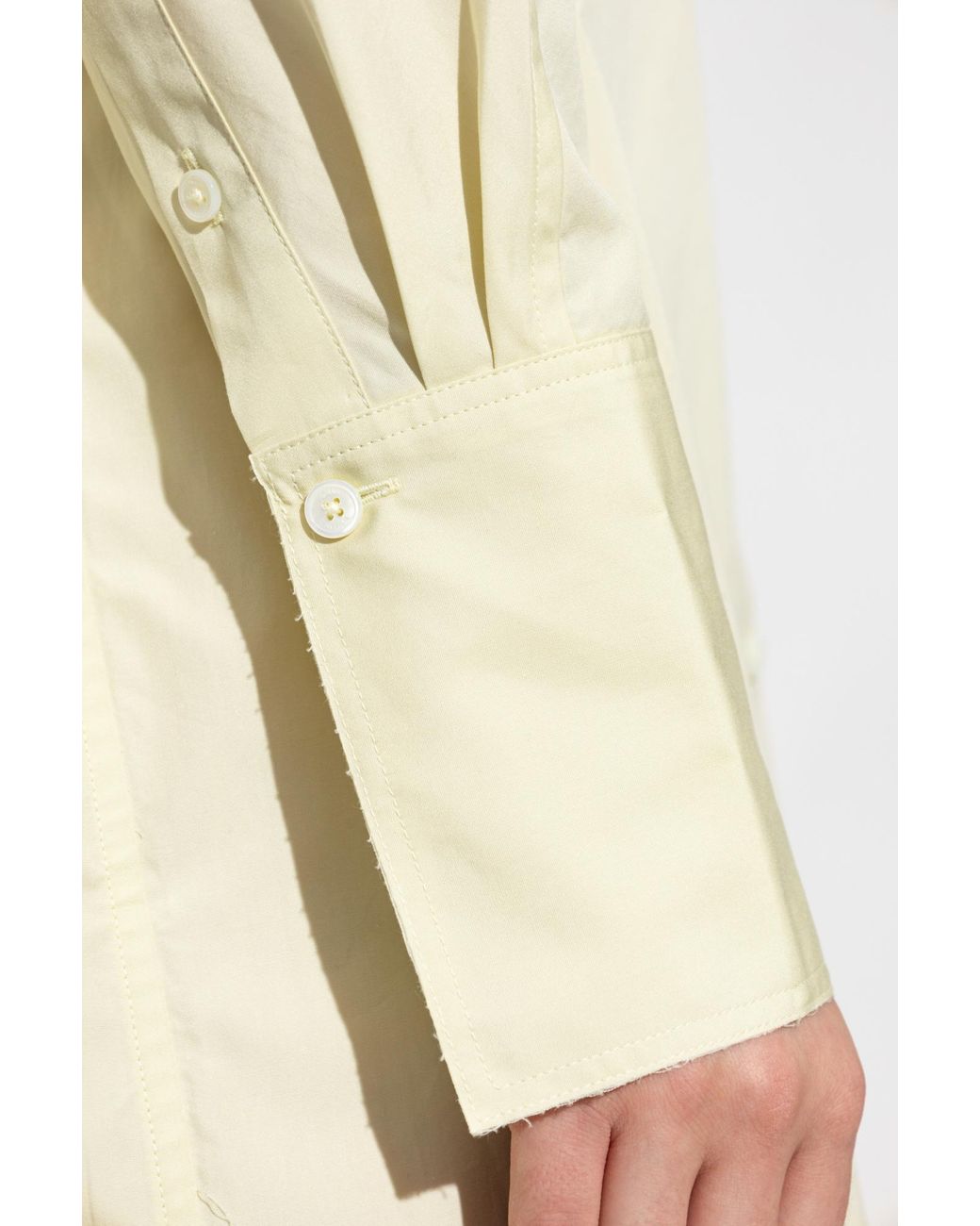 Totême White Long-Sleeve Button-Down Shirt Dress