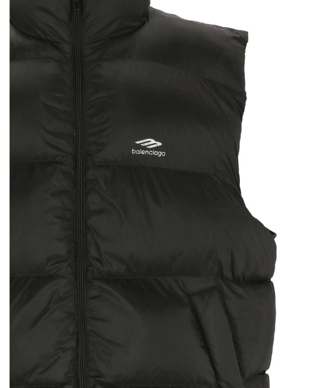 Balenciaga Black 3B Sports Icon Puffer Vest for men