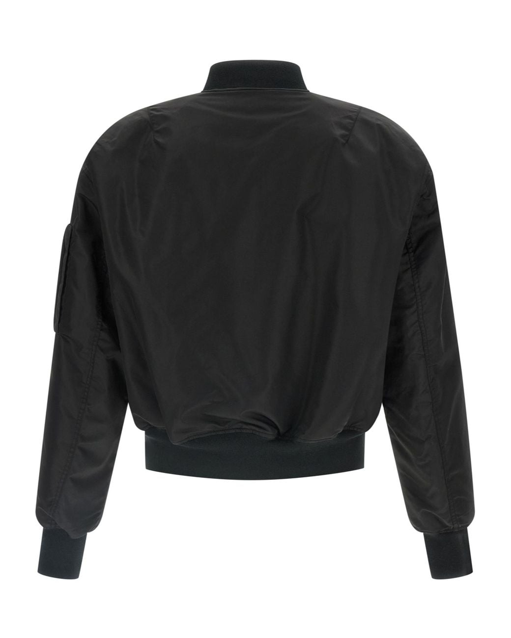 Entire studios Black Cropped Broad Bomber Jacket for men