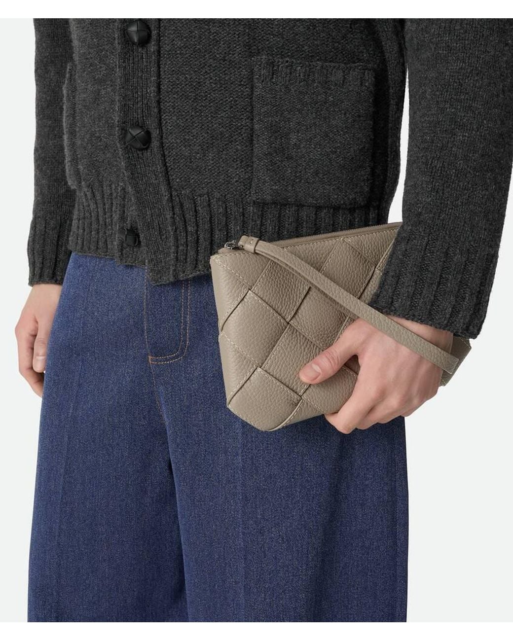 Bottega Veneta Gray Diago Medium Pouch for men