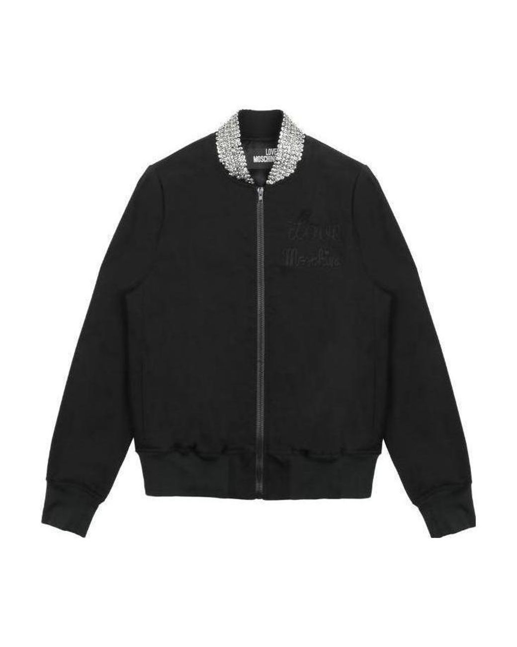 Moschino Black Short Style Logo Casual Jacket