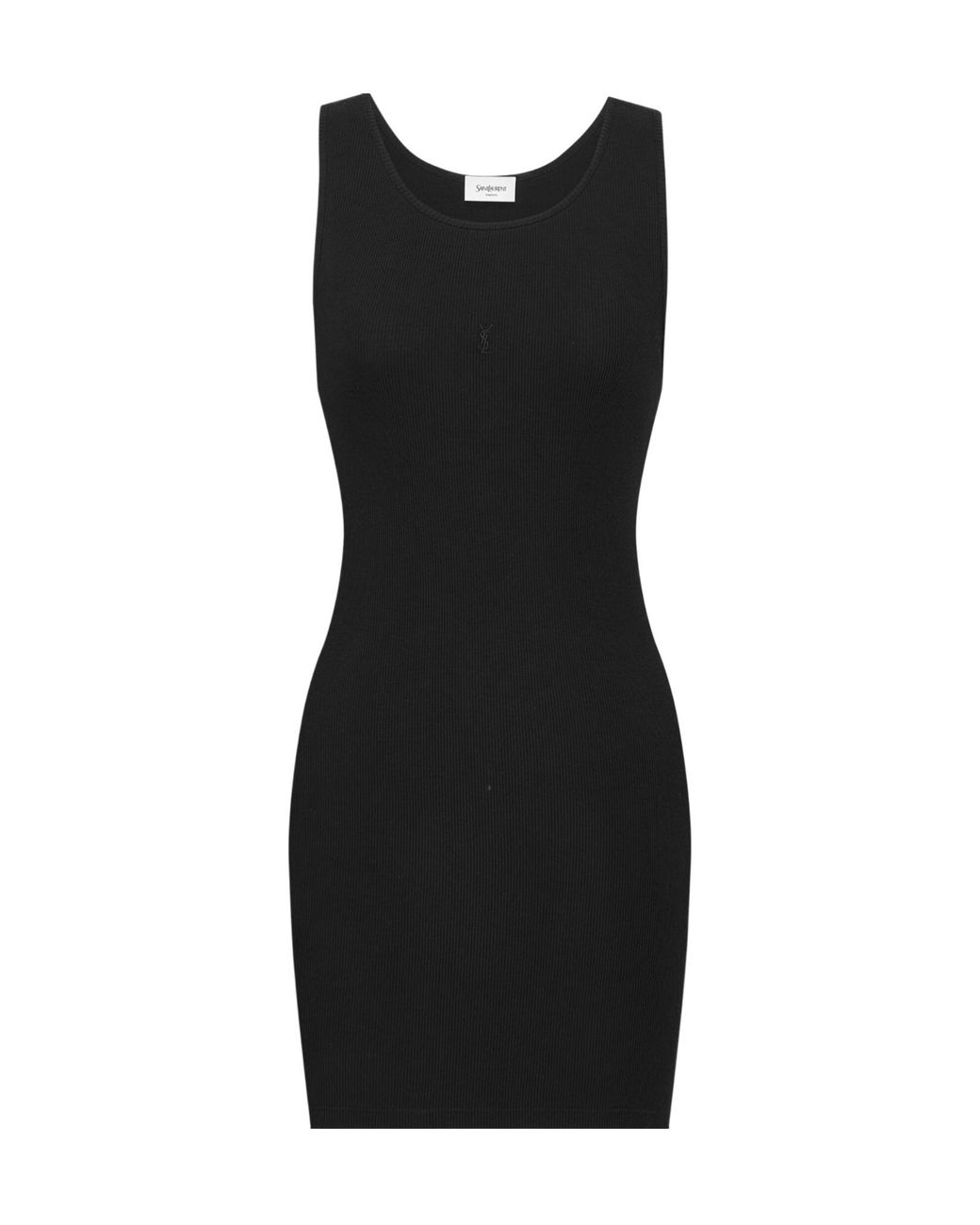Saint Laurent Black Ribbed Knitted Dress
