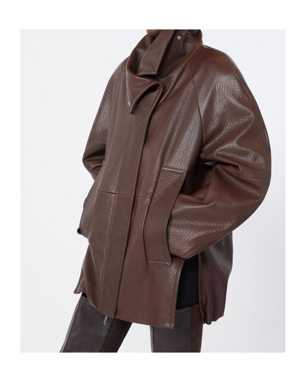 Sportmax Brown Spsalaggio Belted High Neck Jacket