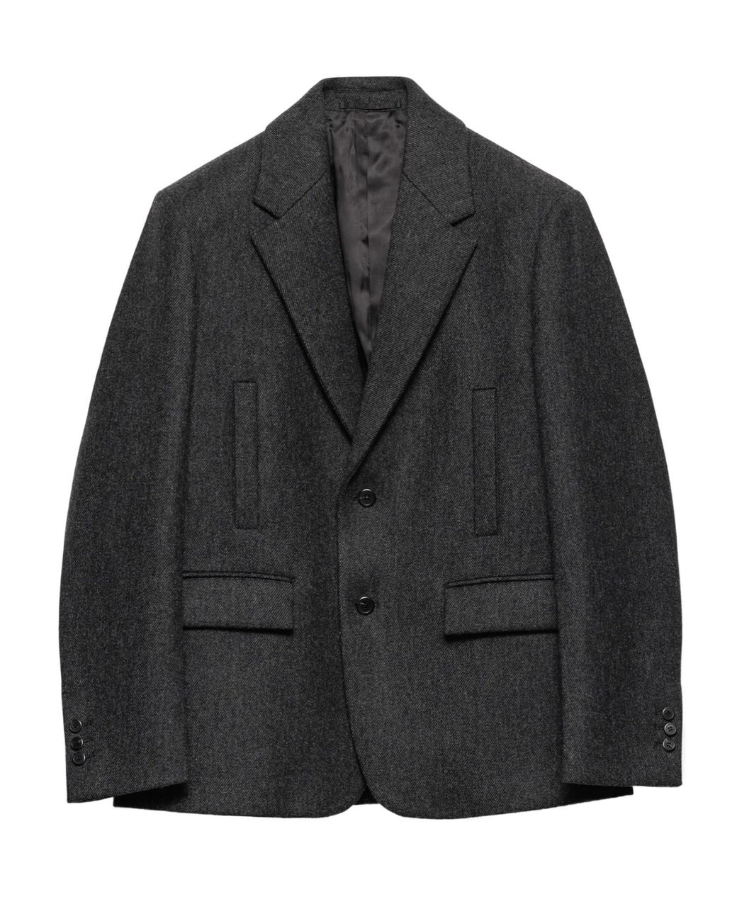 Prada Black Single-Breasted Wool Jacket for men