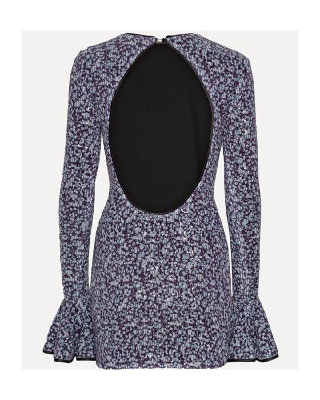 ROTATE BIRGER CHRISTENSEN Blue Cut-Out Detailed Sequinned Mini Dress