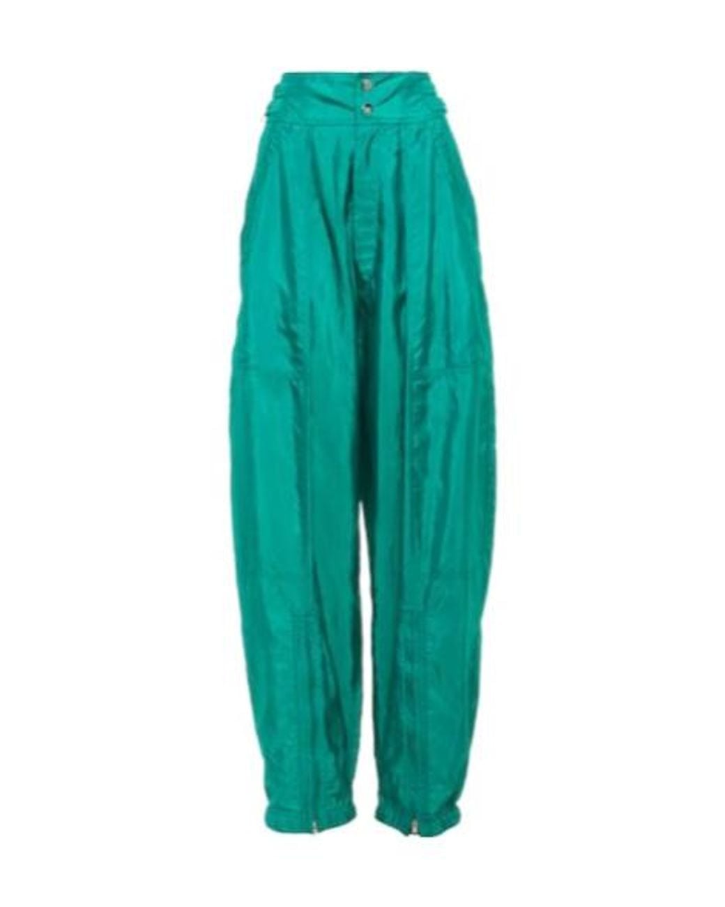 Isabel Marant Green High-Rise Tapered Pants