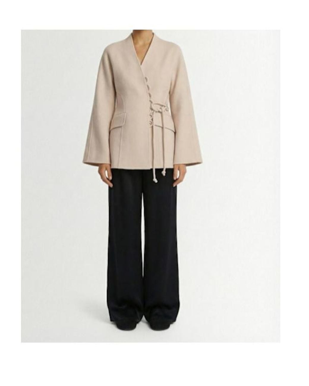 By Malene Birger Natural Lalou Wool Wrap Jacket