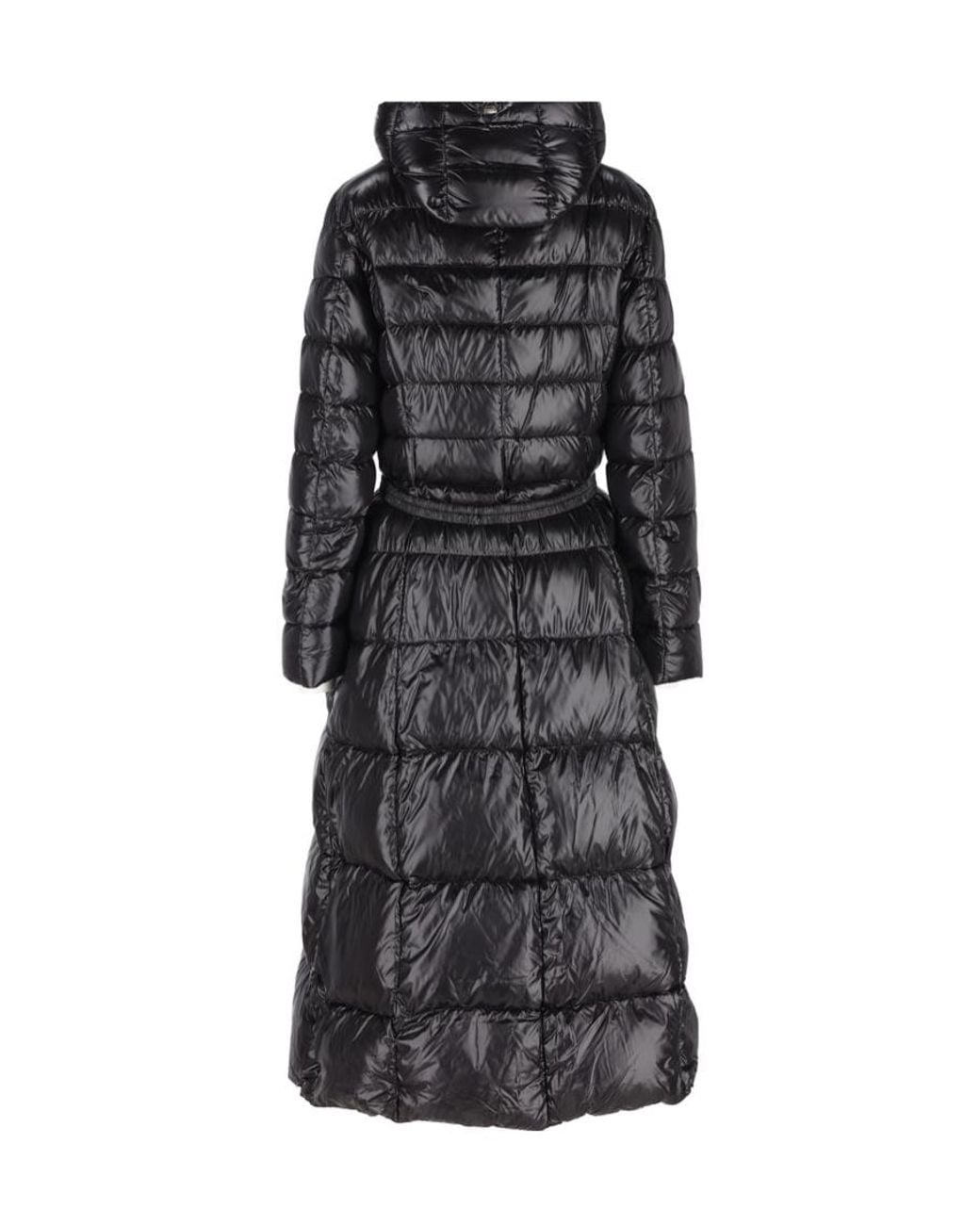 Herno Black Quilted Belted Long Coat