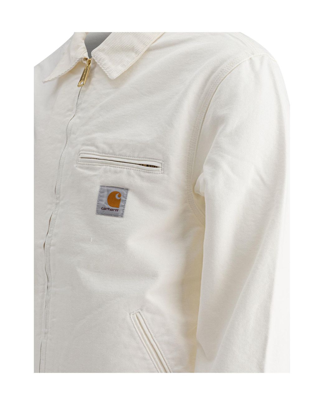 Carhartt White Zip-Up Logo Patch Jacket for men