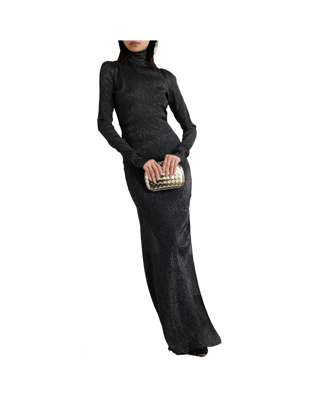 Petar Petrov Black Metallic Maxi Dress