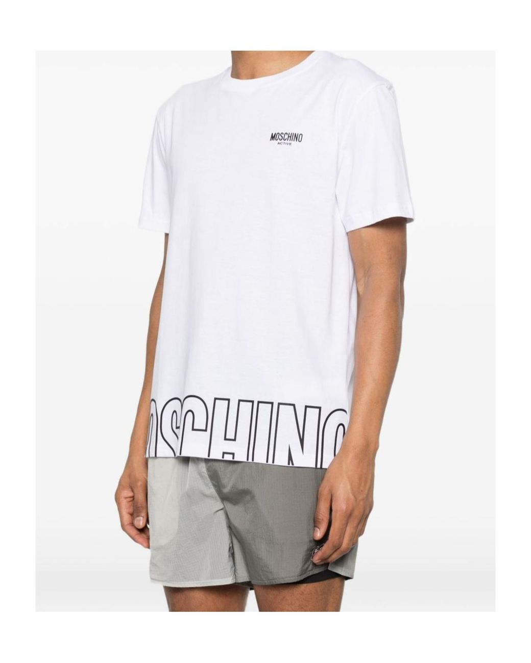 Moschino White Short-Sleeved T-Shirt for men