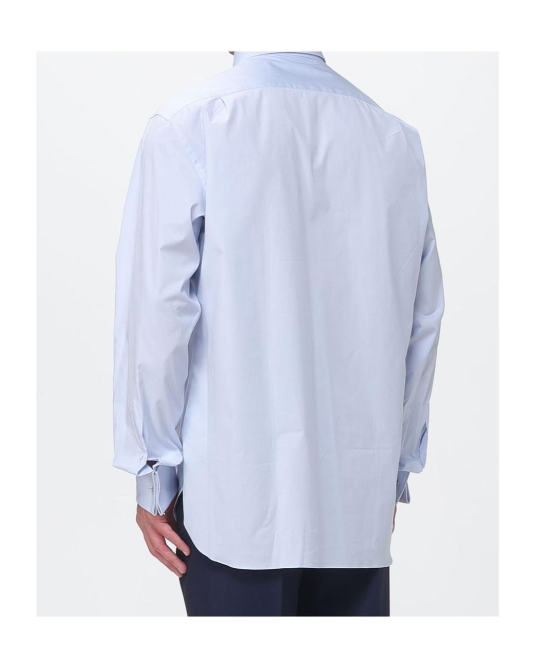 Zegna Blue Stretch-Popeline Shirt for men