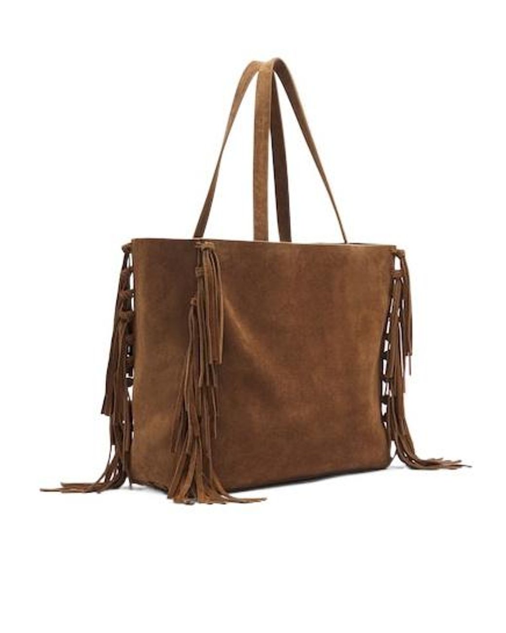 Nili Lotan Brown Joni Fringed Suede Tote Bag