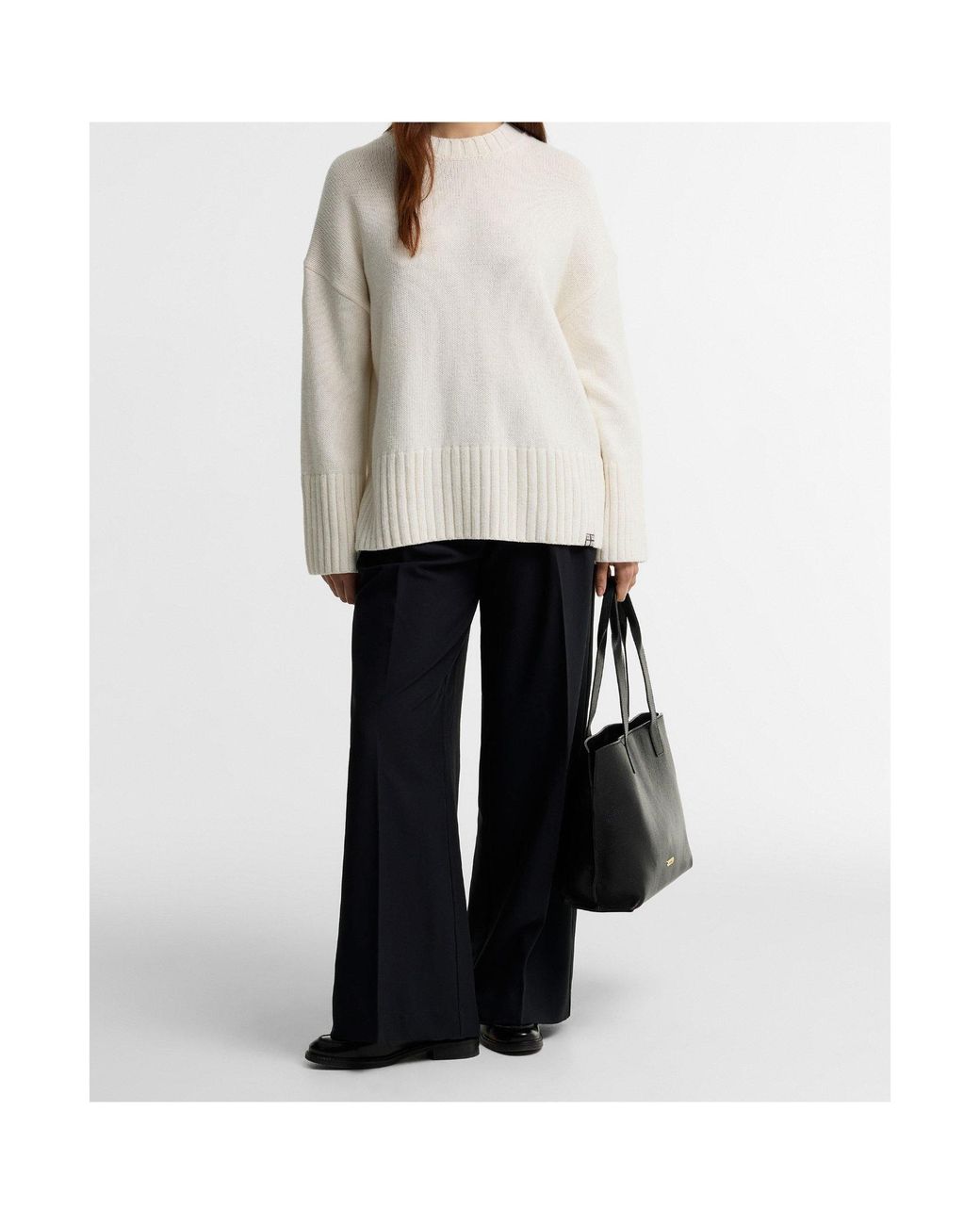 Barbour White Mock Neck Knit Jumper