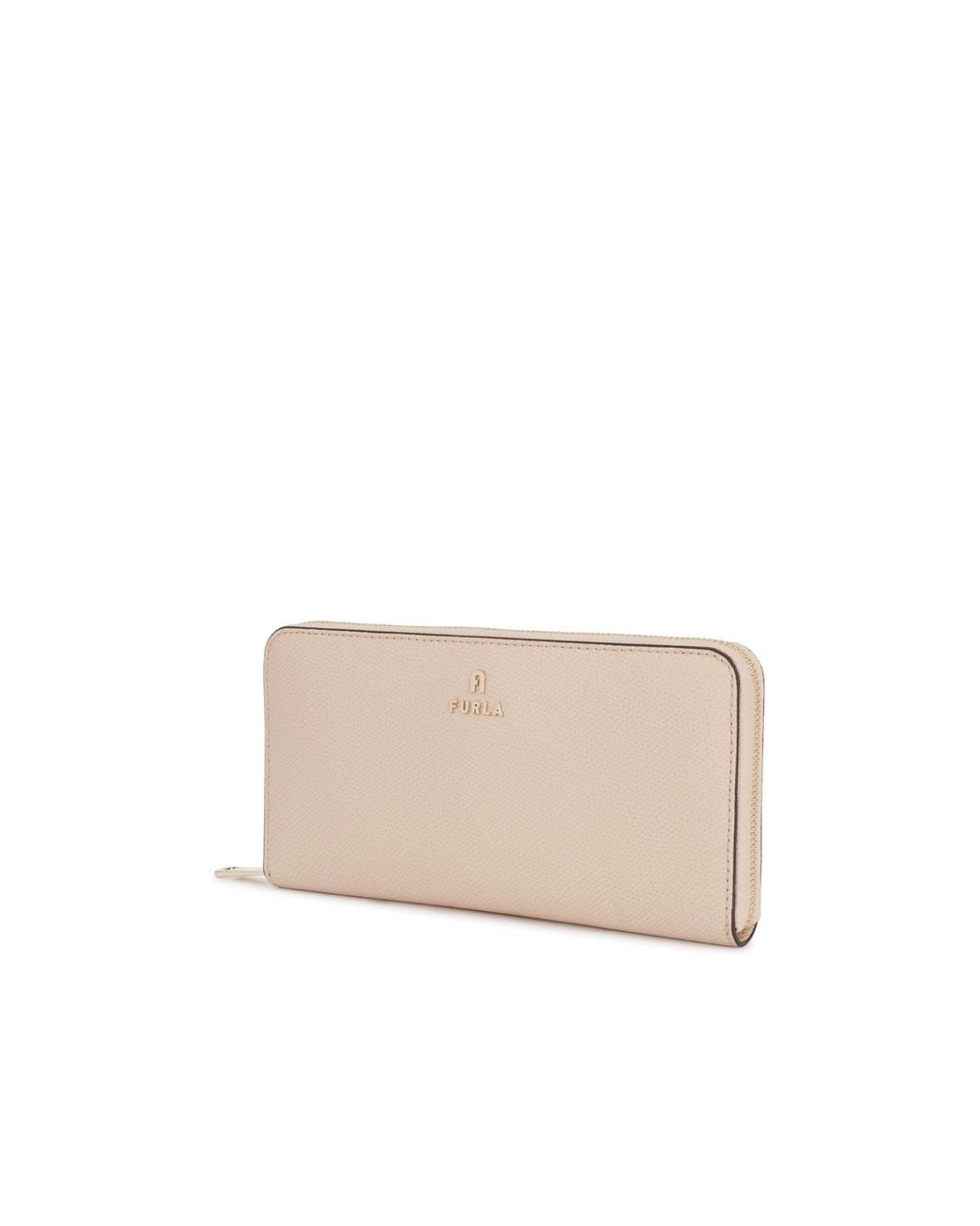 Furla White Camelia Zipped Wallet