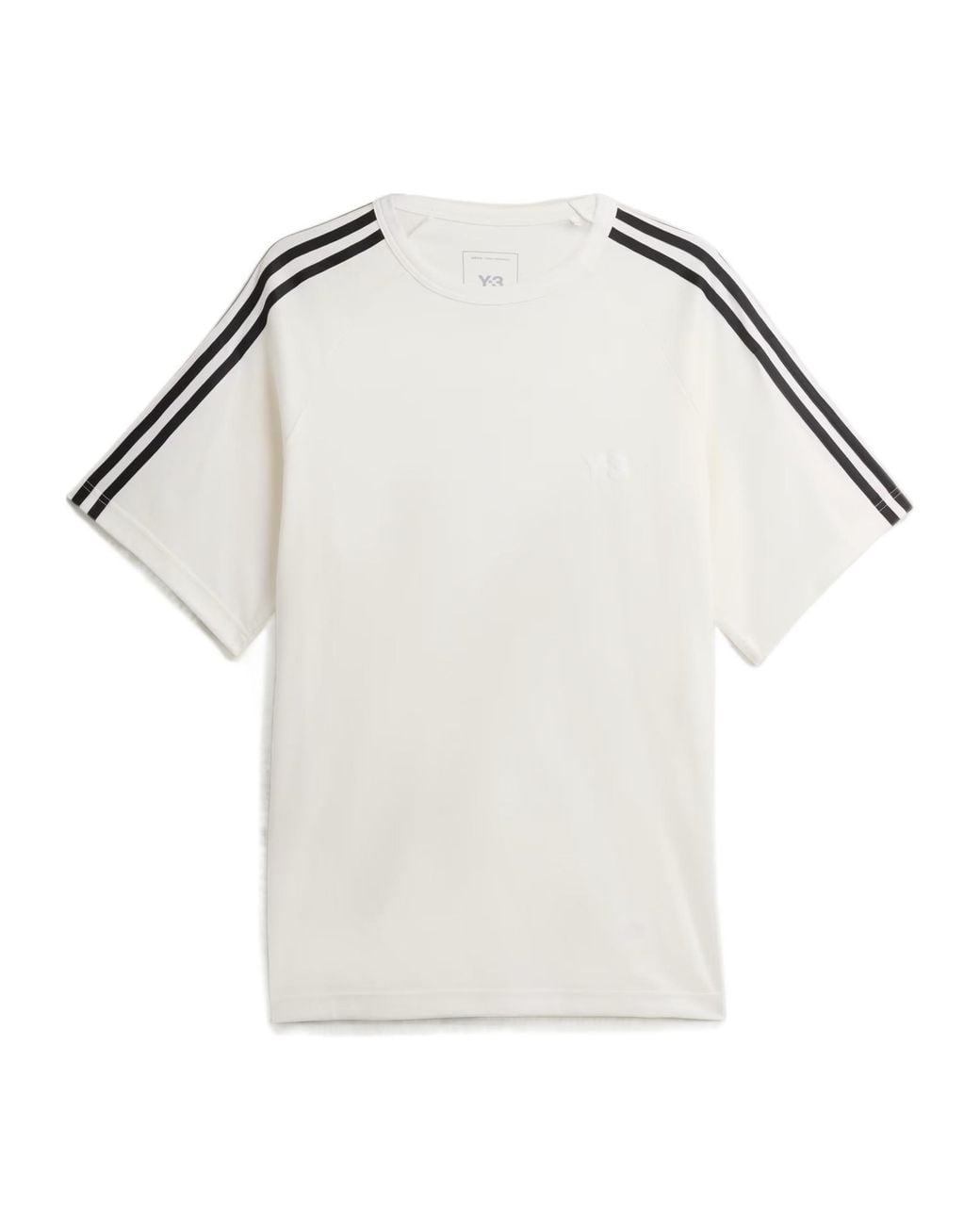 Y-3 White Stripe Detail Cotton T-Shirt for men