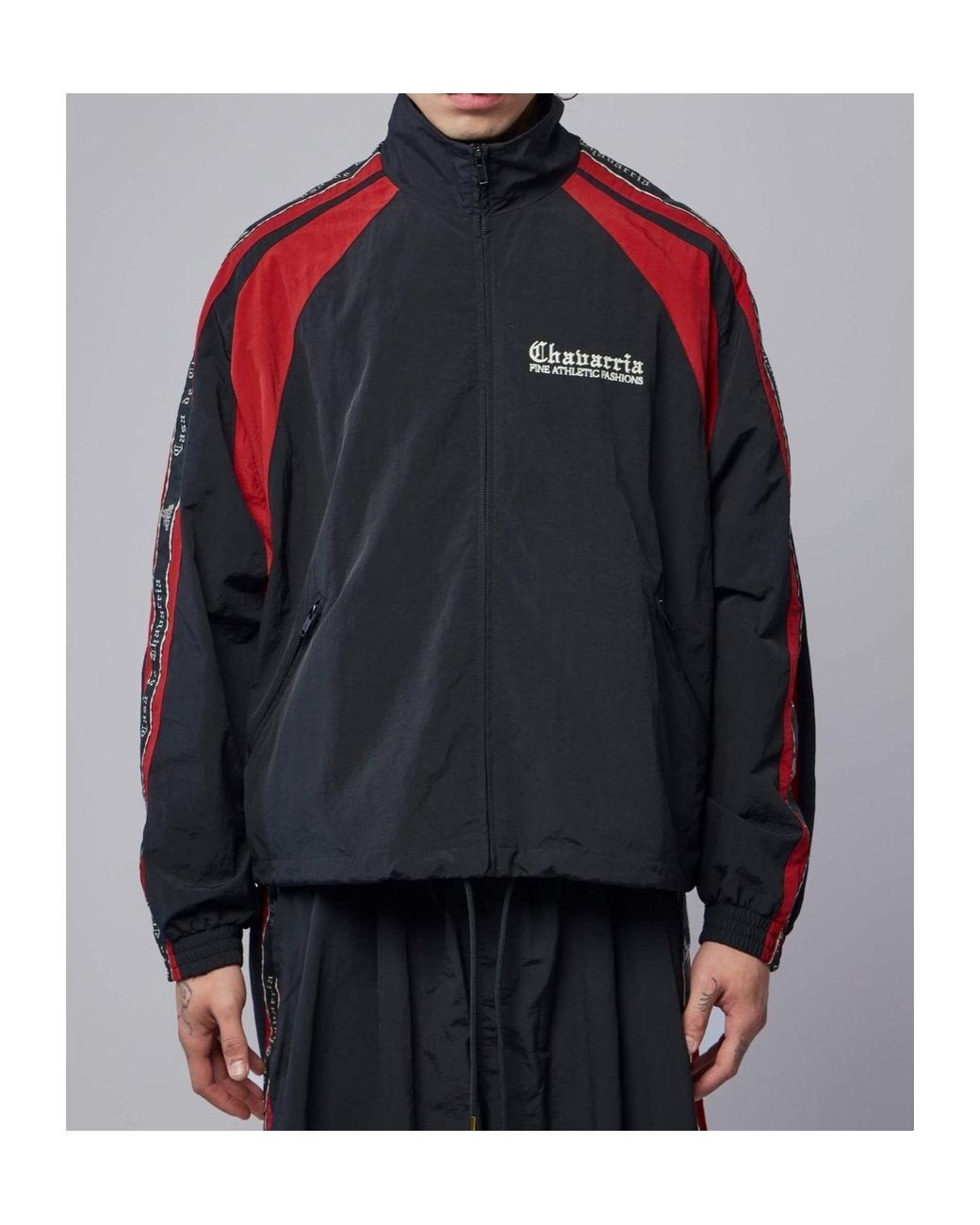 Willy Chavarria Black Logo Tape Track Jacket for men