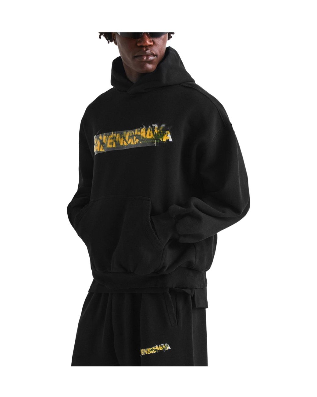 Balenciaga Black Loose Hooded Sweatshirt for men
