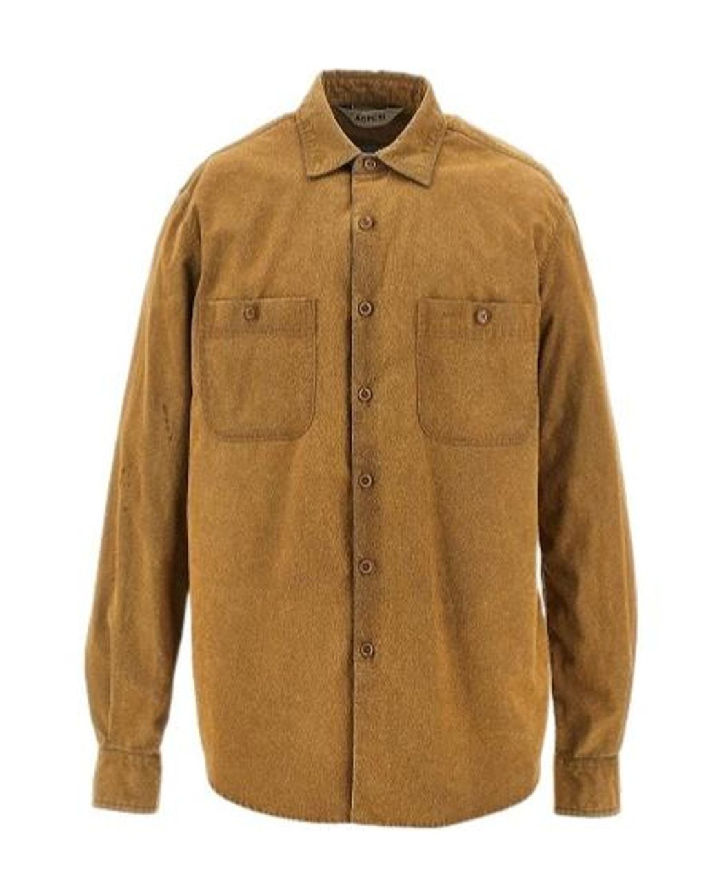 Aspesi Brown Flap Pocket Shirt for men