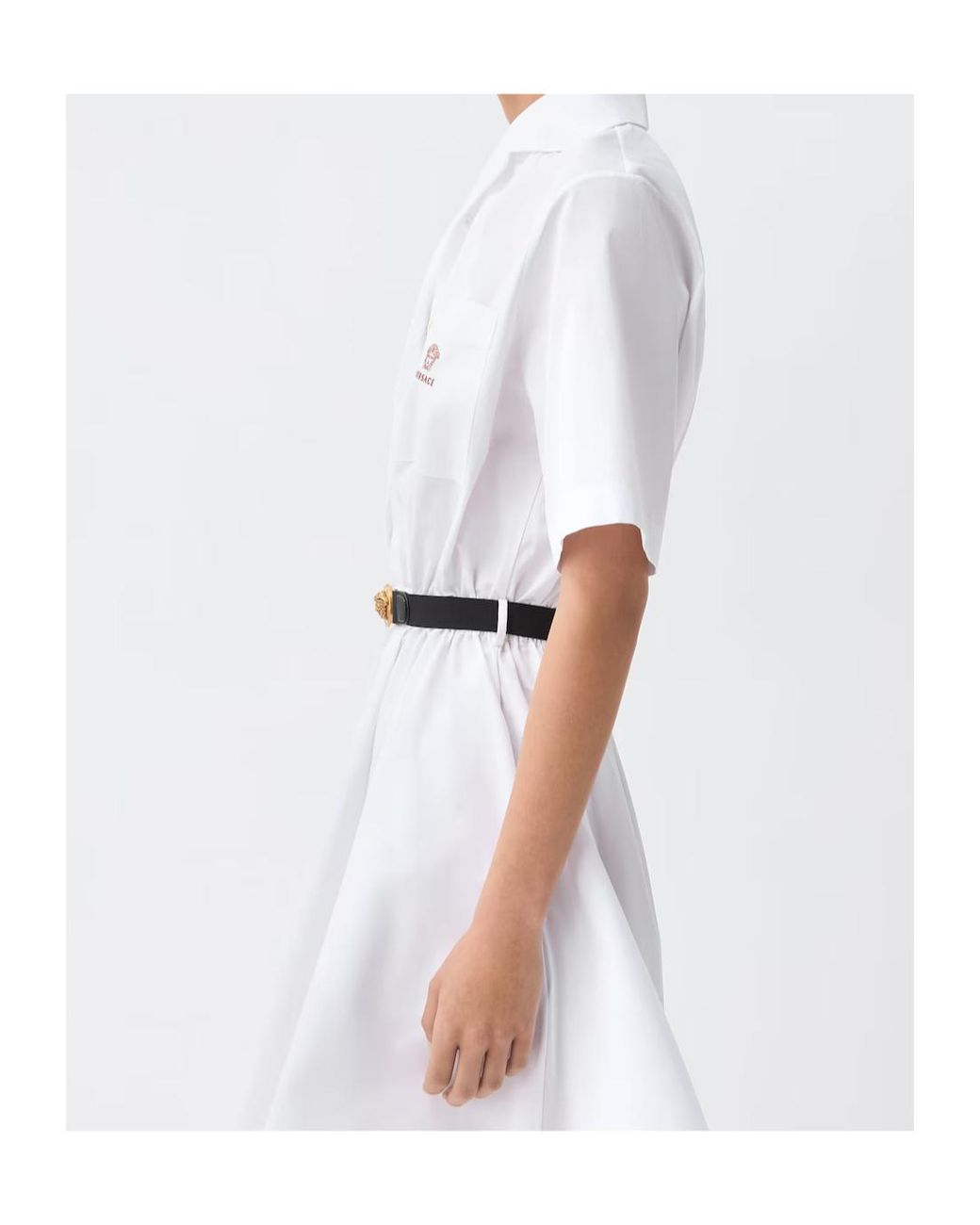 Versace White Belted Shirt Dress