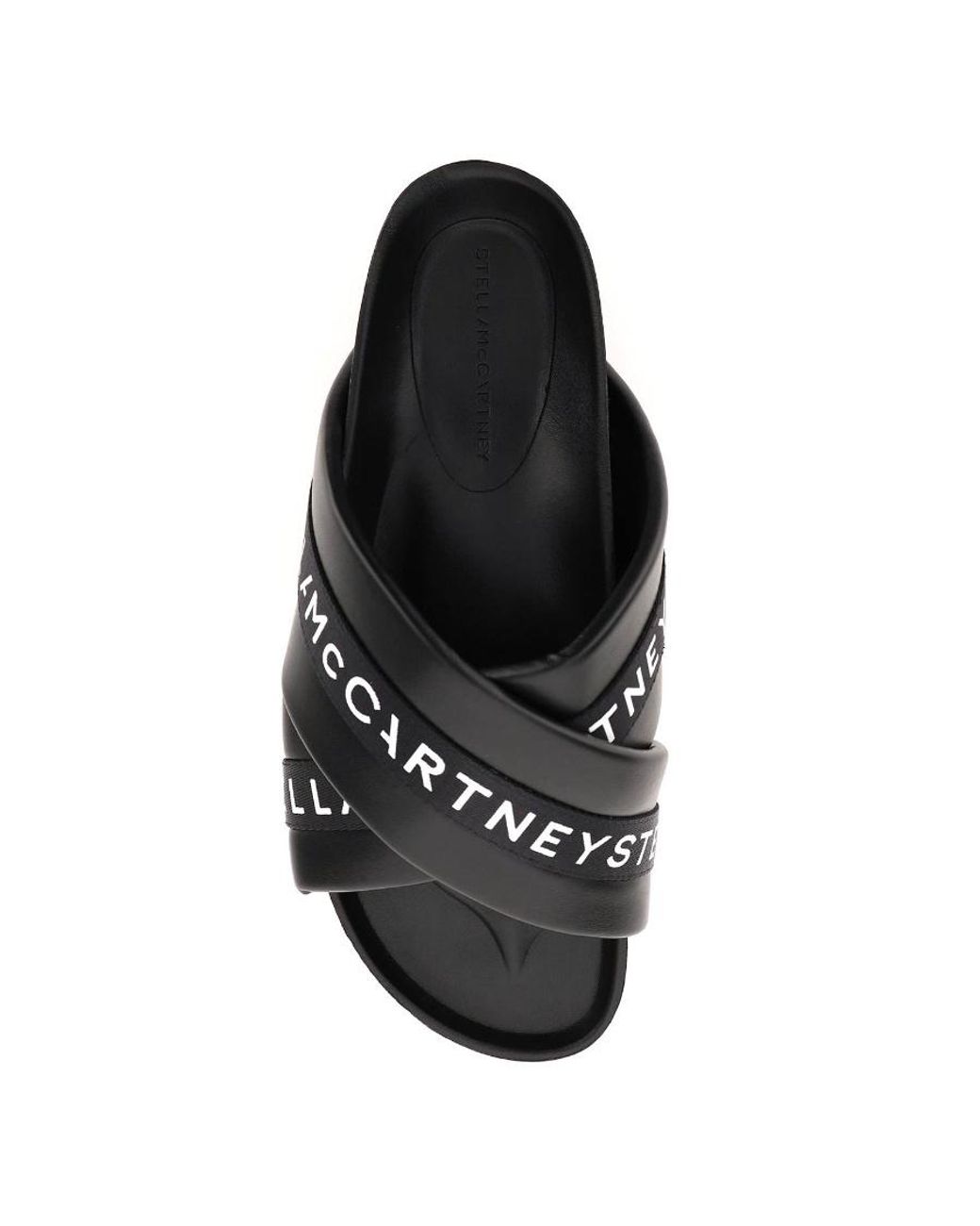 Stella McCartney Black Logo Tape Platform Sandals