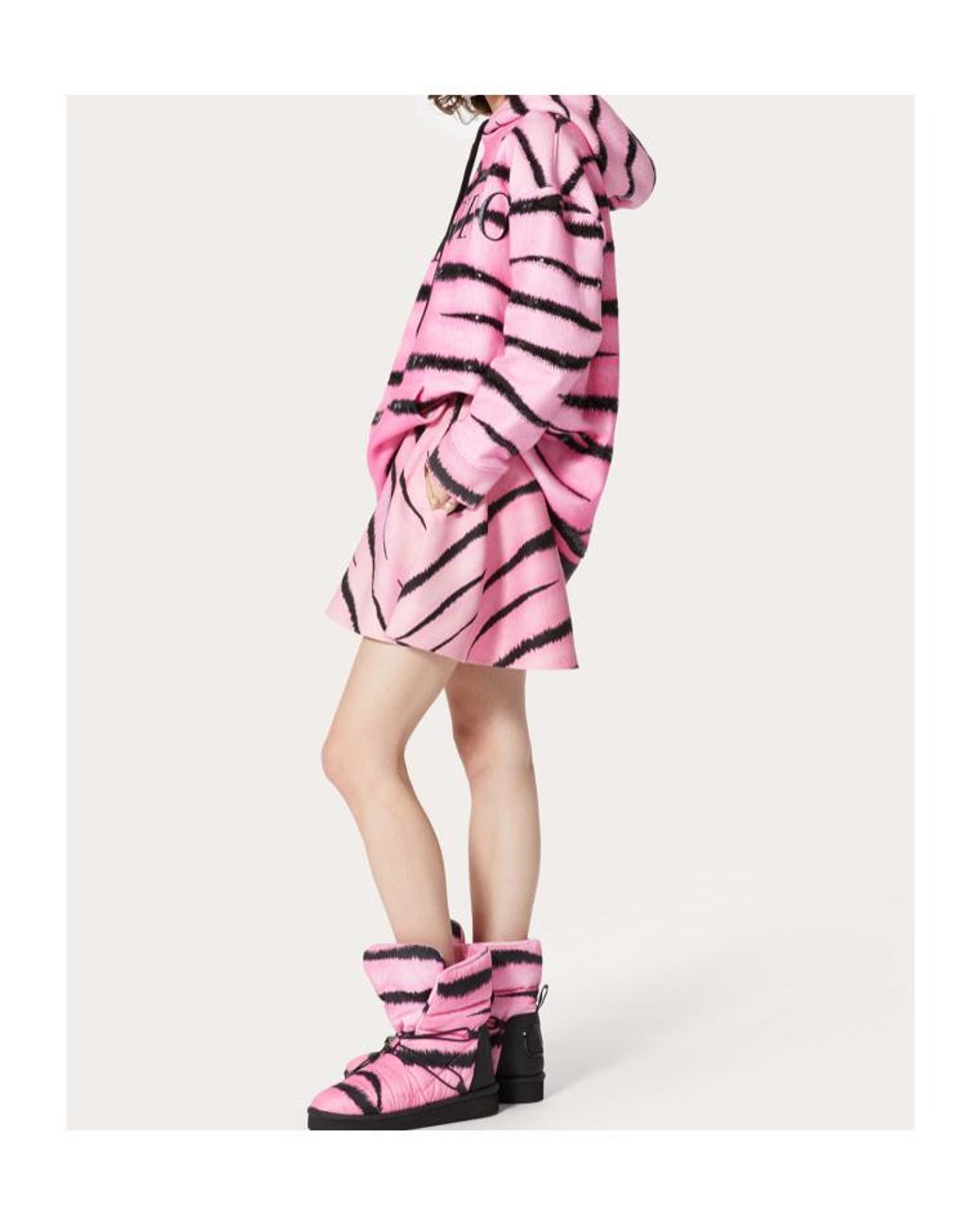 Valentino Pink Tiger 1967 Printed Crepe Couture Mini Skirt