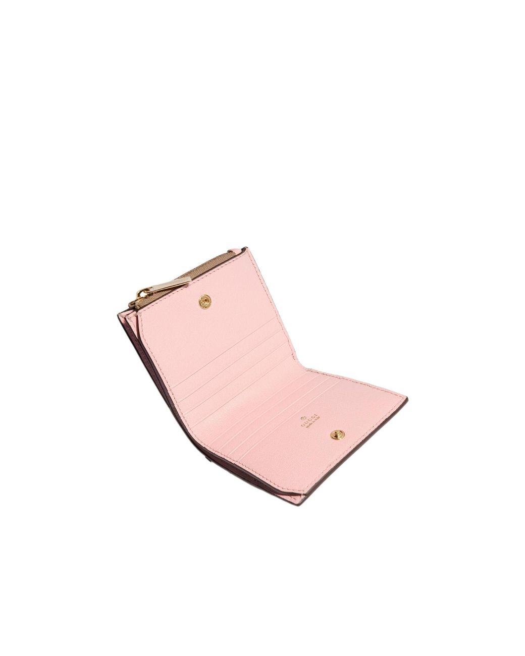 Gucci Natural Zip Card Case With Slots