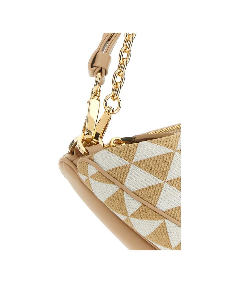 Prada White Symbole Logo Shoulder Bag