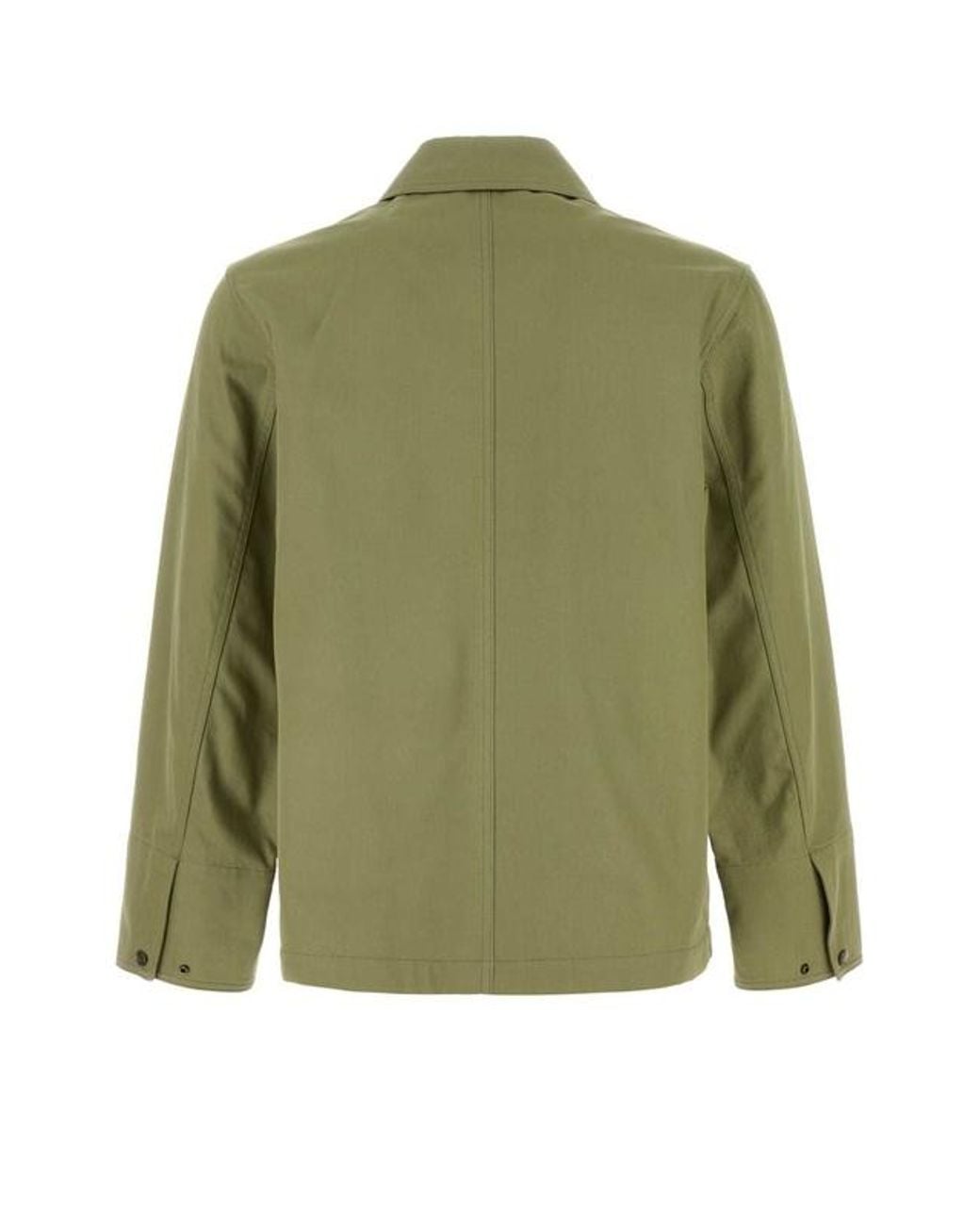 Burberry Green Fox Logo Embroidered Press-Stud Jacket for men