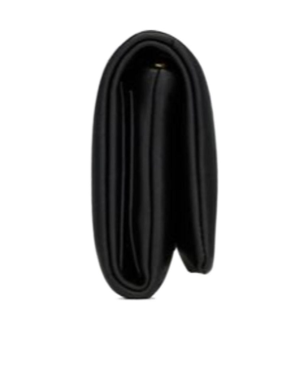Saint Laurent Black Calypso Compact Wallet