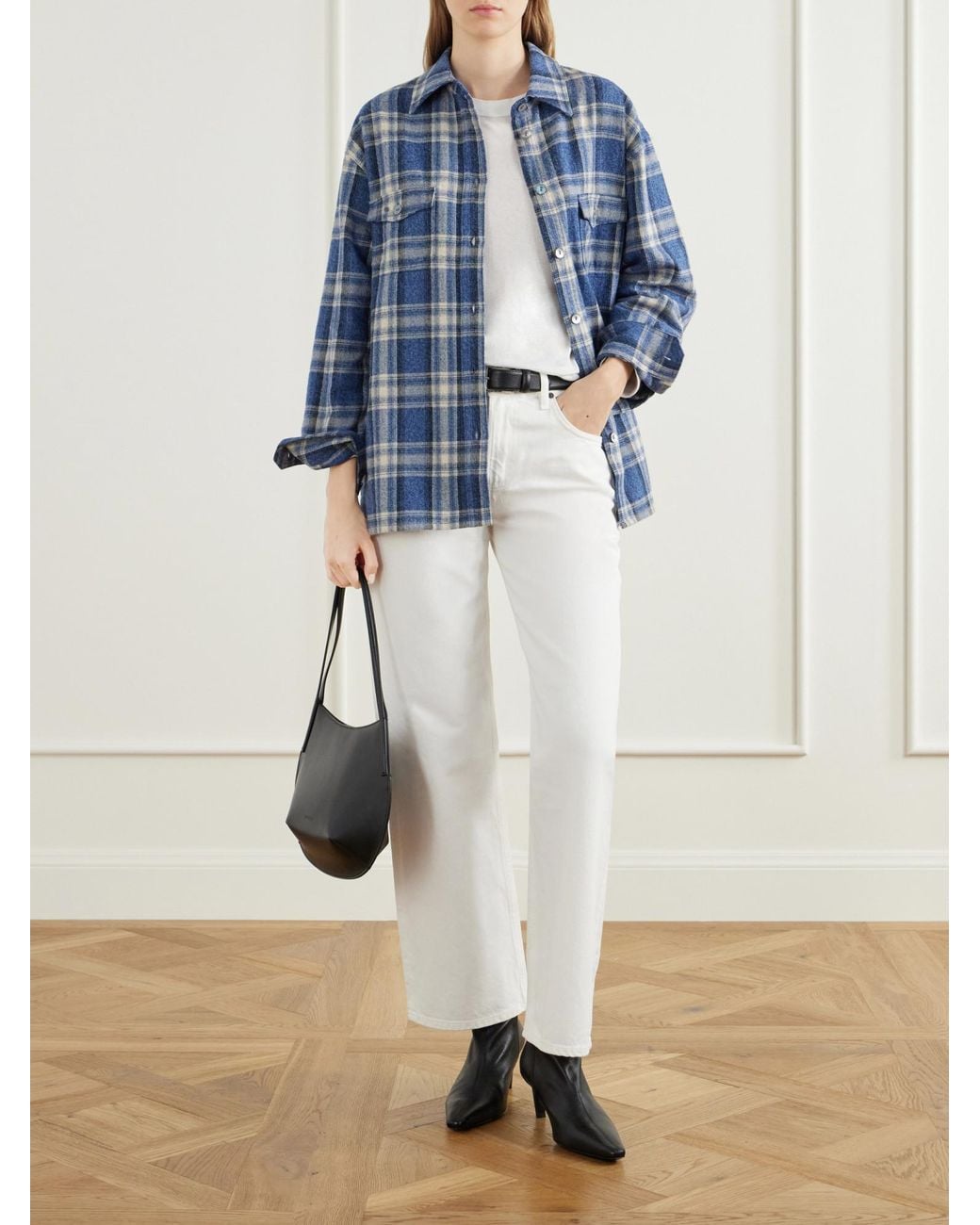 Citizens of Humanity Blue Checked Cotton-Flannel Shirt