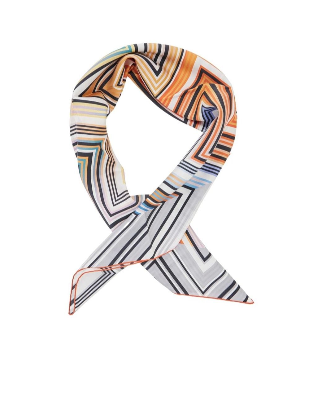 Missoni White Geometric Silk Scarf