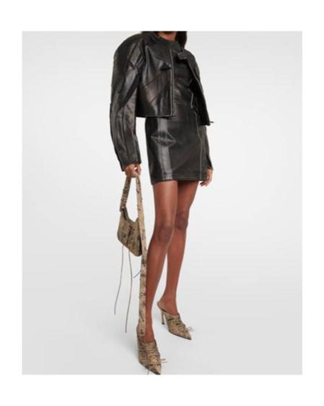 Acne Black Leather Minidress