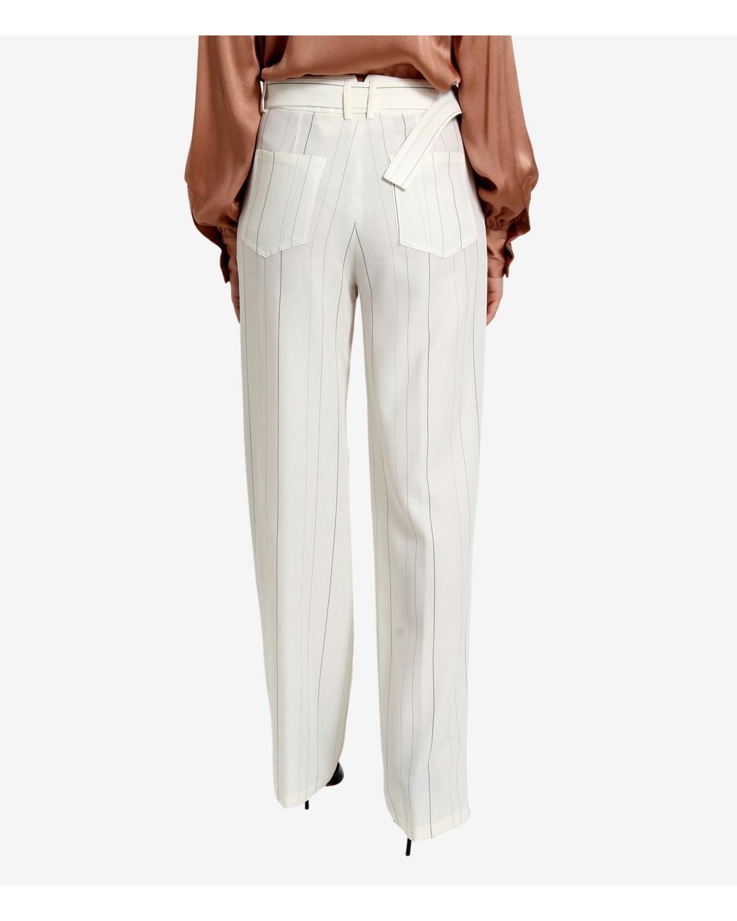 Semicouture White Trousers Creamblack