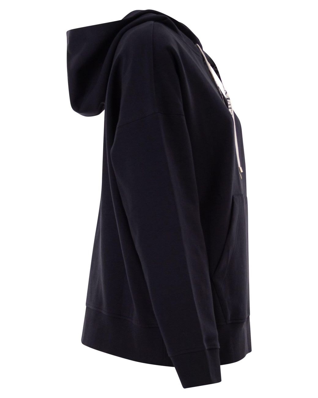 Max Mara Black Cotton-Blend Zip-Up Hoodie